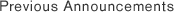 Previous Announcements