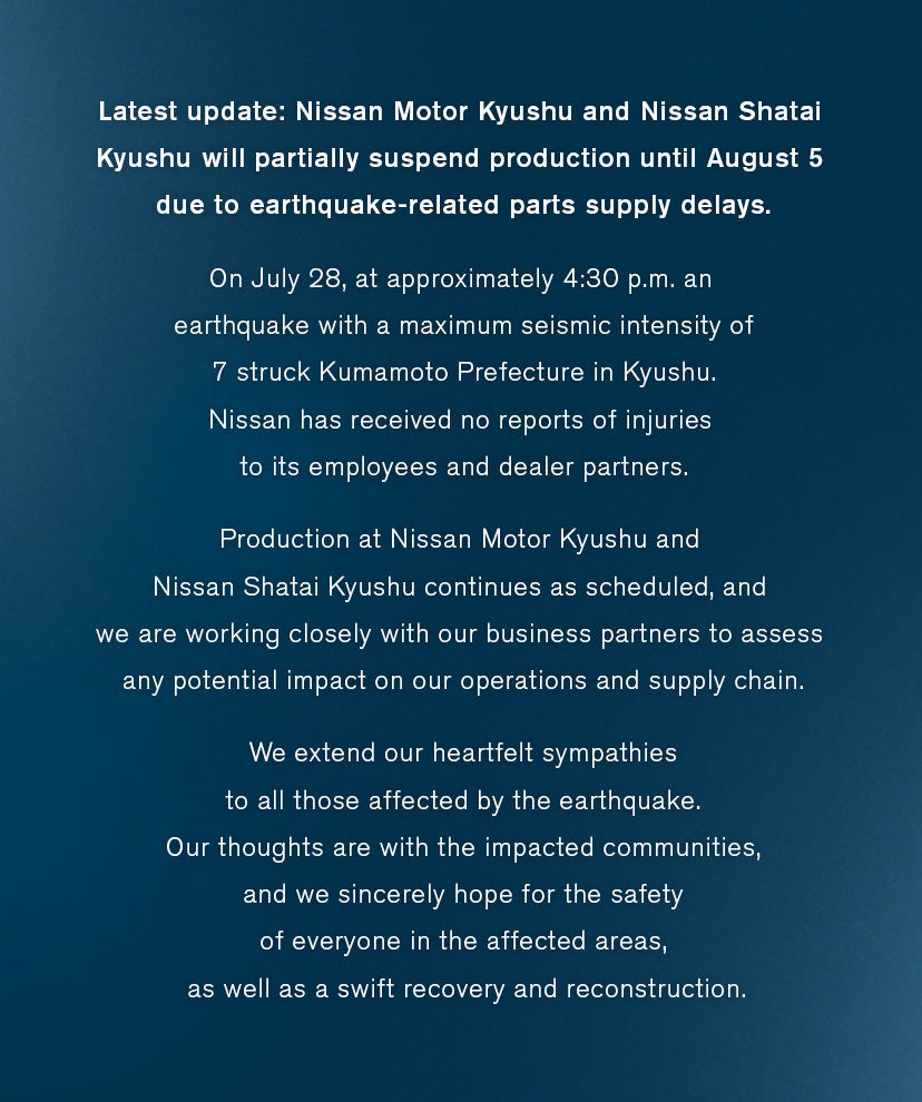Kumamoto Earthquake report notice