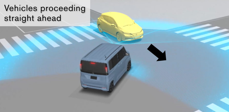 Vehicles proceeding straight ahead