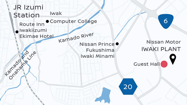 Access to the Iwaki Plant