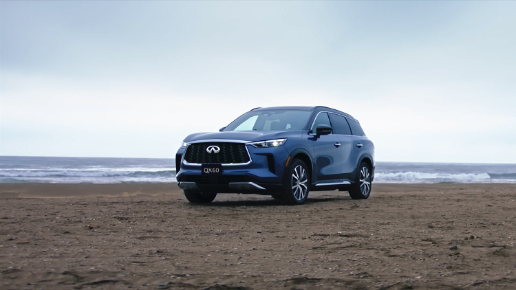 INFINITI's Moonbow Blue in all its glory on the stunning three-row QX60