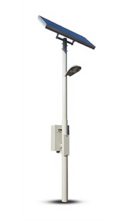 日産リーフの再生バッテリーが使われた太陽光発電パネル付き外灯