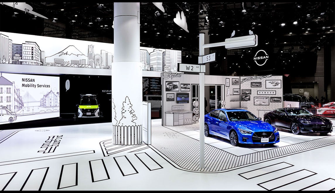 Nissan show booth at Japan Mobility Show 2025