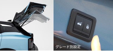 ワンタッチで開閉できるリモコンオートバックドア